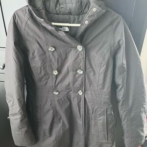 The North Face Women’s Double-Breasted Hooded Trench Coat - Black